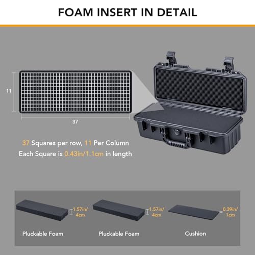Lykus HC-4220 Waterproof Hard Case with Customizable Foam Insert, Interior Size 16.81x5.35x4.8 in, Suitable for long slim items - Image 4