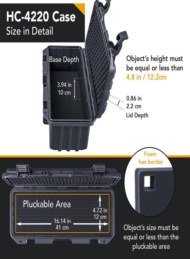 Lykus HC-4220 Waterproof Hard Case with Customizable Foam Insert, Interior Size 16.81x5.35x4.8 in, Suitable for long slim items - Image 3