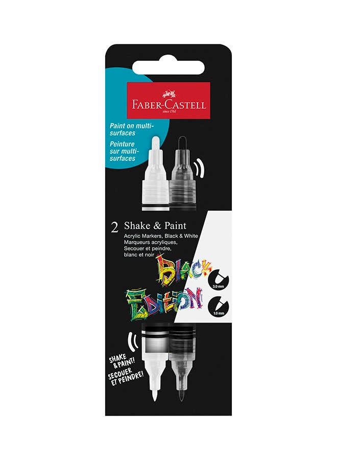 FABER-CASTELL BE Shake&Paint Acrylic Markers set of 2 BW - Image 2