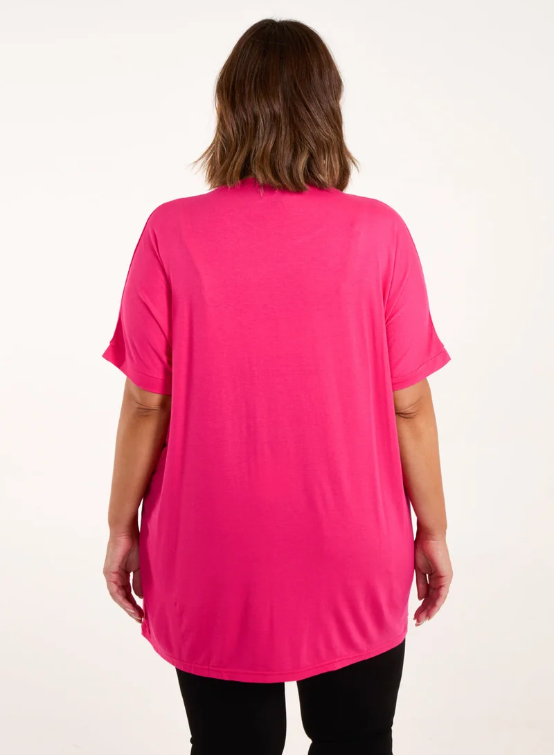 Blue Vanilla Curve Diamante Star Oversized Top