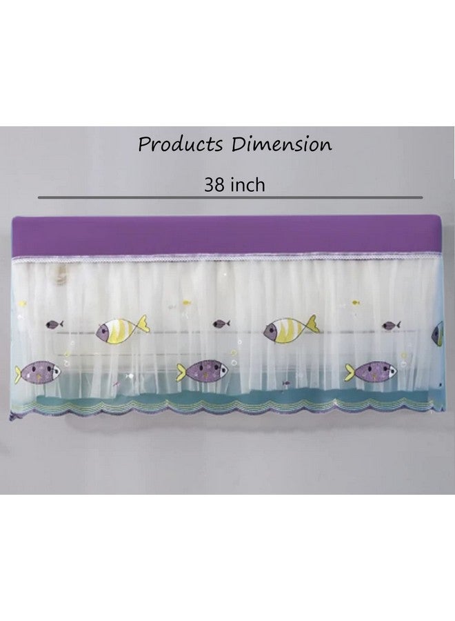 DARSHANAM WORLD Premium Work Indoor AC Dust Protection Cover Dust Proof Washable AC Cover for All Season Open Type Running Mode AC Cover 1.5 Ton (38 X 12 X 9 inch ) (PURPLE FISH) - Image 4