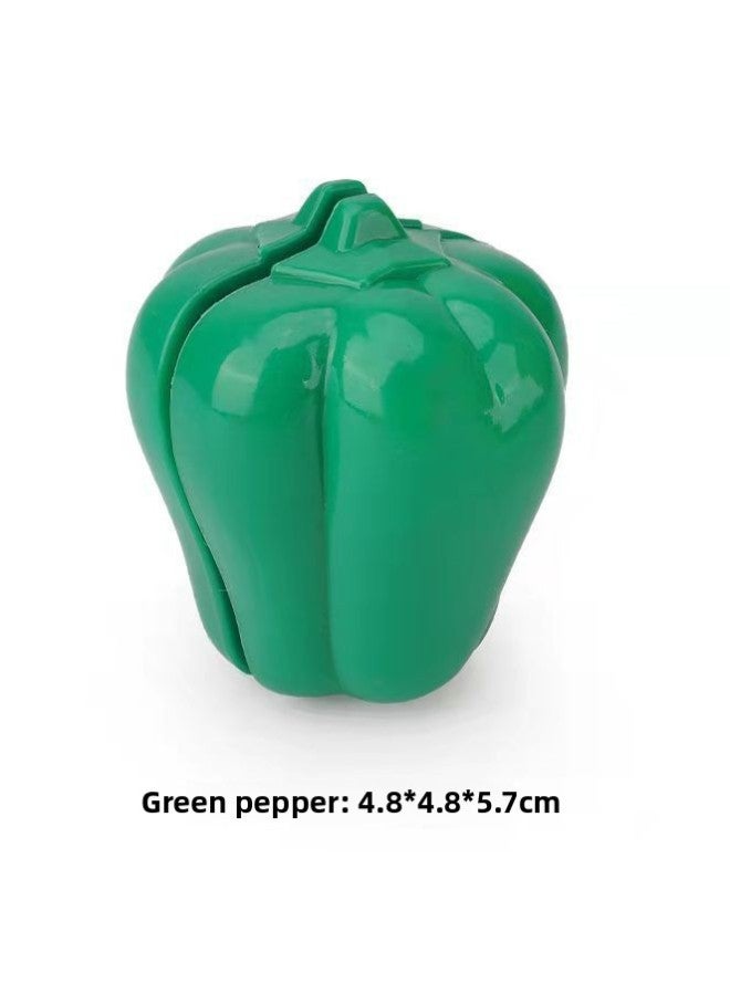 Bulk Children's Play Fruit Cutting And Cutting Kitchen Simulation Fruit And Vegetable Cutting And Watching Toys-Color:Green Pepper  - Image 1