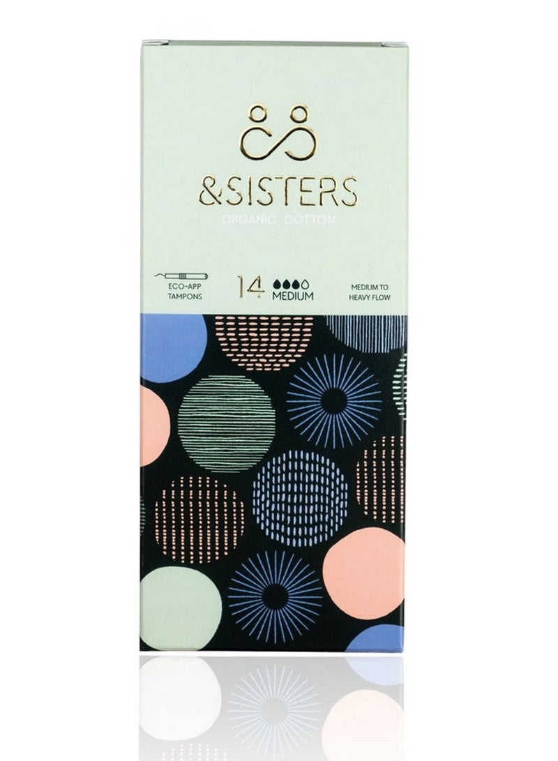 &SISTERS Organic Cotton Applicator Tampons Medium 14 Pieces Pack - Image 1