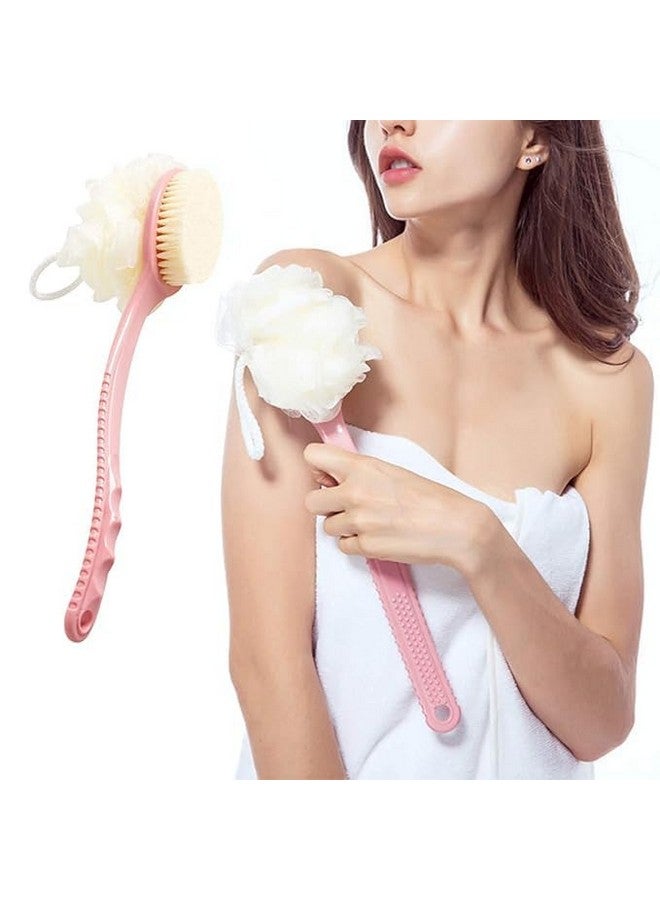 Zerolex 2 in 1 Shower Sponge with Handle, Back Scrubber, Exfoliating Brush, Set of 2 - Image 5