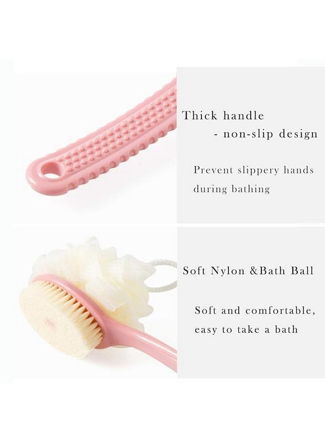 Zerolex 2 in 1 Shower Sponge with Handle, Back Scrubber, Exfoliating Brush, Set of 2 - Image 4