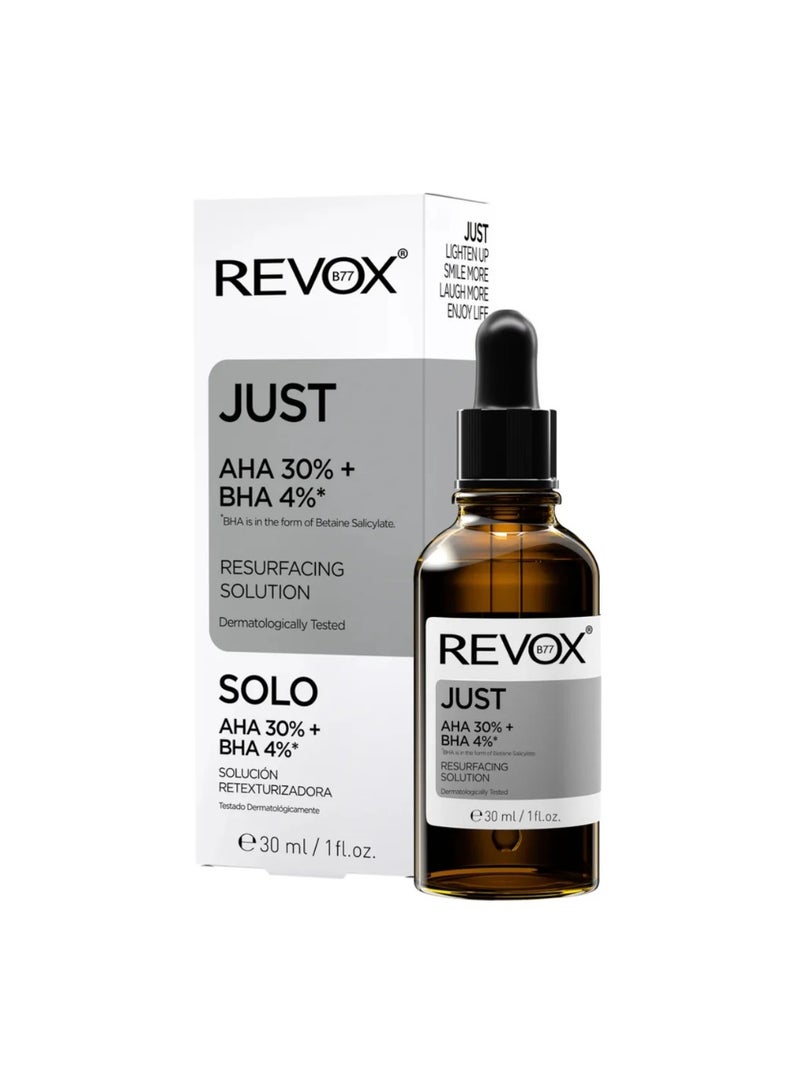 REVOX JUST AHA 30% + BHA4% Resurfacing Solution 30ML