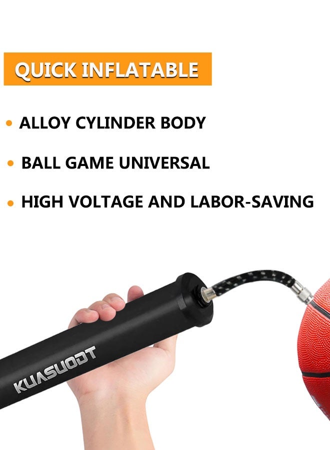HOOTO Ball Pump for Sports Balls - Push & Pull Inflating System - Hand Pump for All Exercise Balls - Volleyball Pump, Basketball Inflator, Football & Soccer Ball Air Pump(Black) - Image 5