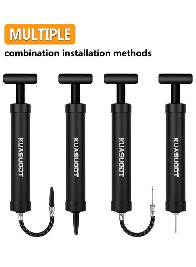 HOOTO Ball Pump for Sports Balls - Push & Pull Inflating System - Hand Pump for All Exercise Balls - Volleyball Pump, Basketball Inflator, Football & Soccer Ball Air Pump(Black) - Image 3