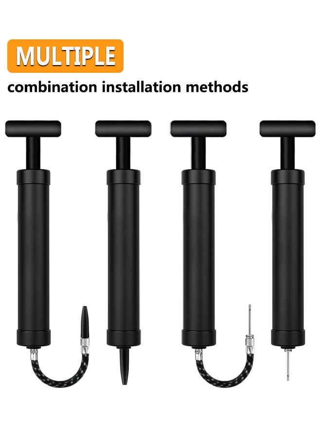 HOOTO Ball Pump for Sports Balls - Push & Pull Inflating System - Hand Pump for All Exercise Balls - Volleyball Pump, Basketball Inflator, Football & Soccer Ball Air Pump(Black) - Image 3