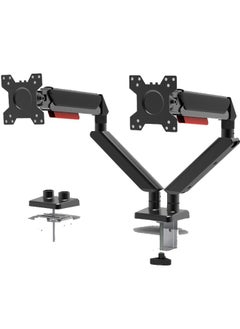 FlashHawk Alloy Dual Monitor Stand,Gas Spring Monitor Arm Desk Mount Fully Adjustable fits 17-32 inch Monitors  - Image 1