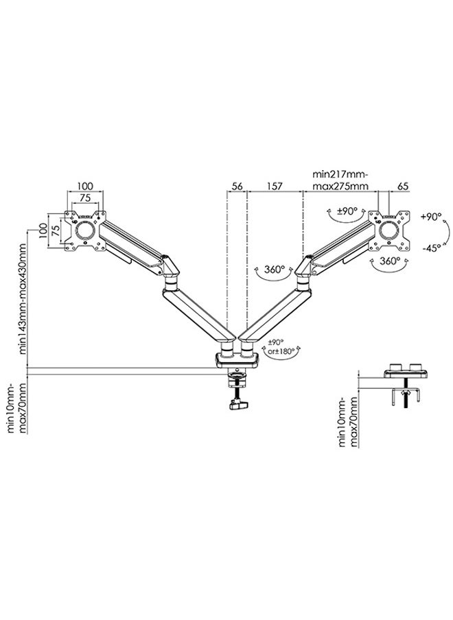 FlashHawk - Alloy Dual Monitor Stand,Gas Spring Monitor Arm Desk Mount Fully Adjustable fits 17-32 inch Monitors - Image 1