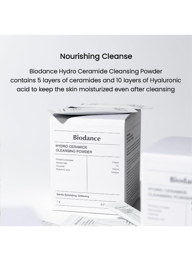 بيودانس مسحوق بيودانس هيدرو سيراميد للتنظيف، منظف يومي لطيف للوجه مقشر بحمض الهيالورونيك والسيراميد، مسحوق إنزيمي | 0.03 أونصة × 30 قطعة - Image 2
