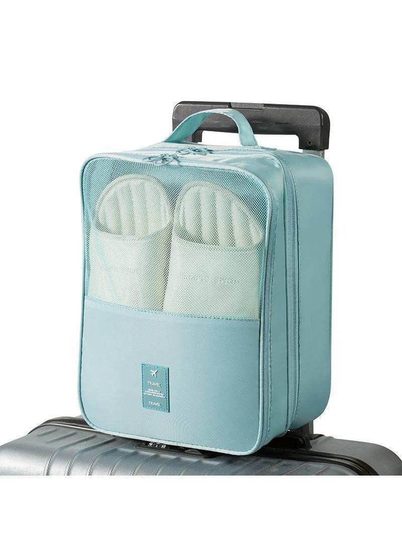 Y&D Shoe Bag Shoes Storage Bag Double-Layer Three-Position Boot Cover Dustproof Travel Handbag Shoe Cover Bag-Sky Blue33*23*20CM - Image 1