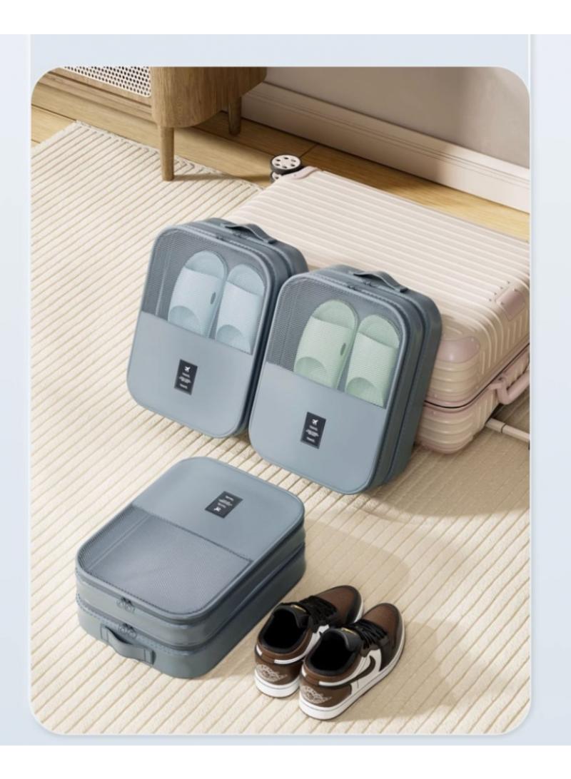 Y&D Shoe Bag Shoes Storage Bag Double-Layer Three-Position Boot Cover Dustproof Travel Handbag Shoe Cover Bag-Sky Blue33*23*20CM - Image 2