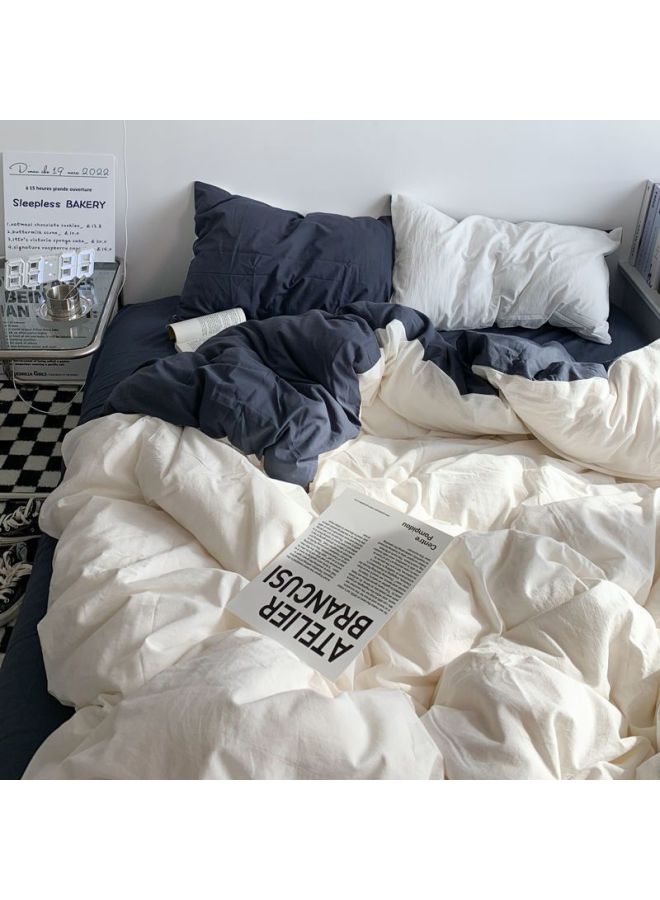 # Ins Wind Solid Color Quilt Cover Single Quilt Cover Single Piece Single Buy Student Dormitory Single Bed Supplies Student Double Bed-Color:White Blue Gray⚑⚑-Specifications:150*220 [quare Quilt Cover Single Piece]⚑⚑ - Image 2