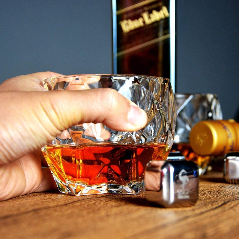 PrimeWorld طقم كؤوس ويسكي كريستالية أوروبية أنيقة مكون من 6 قطع - 300 مل زجاج بار لشرب البوربون، الويسكي، السكوتش، الكوكتيلات، الكونياك - كؤوس كوكتيل قديمة الطراز - Image 4