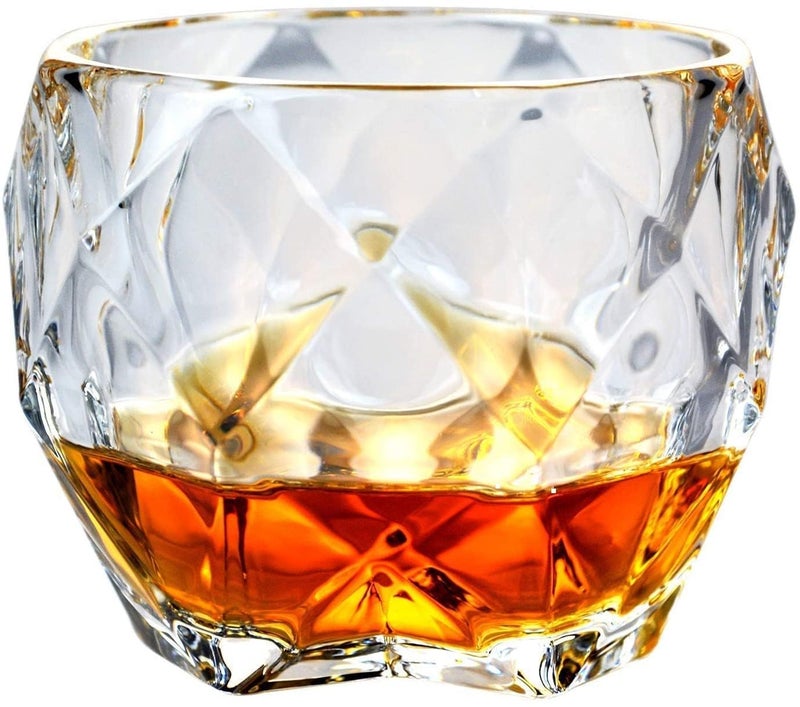 PrimeWorld طقم كؤوس ويسكي كريستالية أوروبية أنيقة مكون من 6 قطع - 300 مل زجاج بار لشرب البوربون، الويسكي، السكوتش، الكوكتيلات، الكونياك - كؤوس كوكتيل قديمة الطراز - Image 3