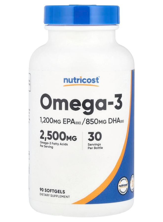 Nutricost Omega3 2500 mg 90 Softgels (833 mg per Softgel)