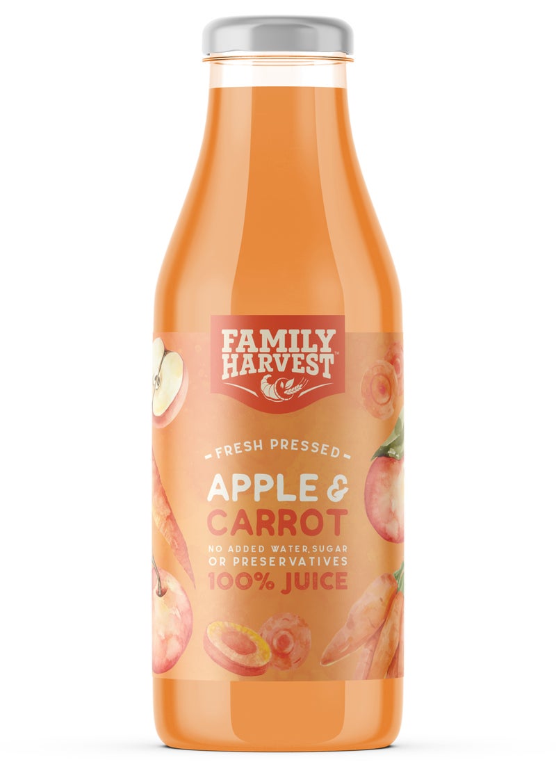 FAMILY HARVEST - Apple & Carrot 100% Juice Not From Concentrate 750ml - Image 1