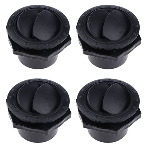 Prettyia 4Pcs Dashboard Air Conditioning Deflector Outlet Side Roof Vent - Mount Round Louvered Dash Vent Exhaust Grille for Car RV Boats Yacht - Black - Image 1