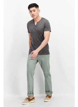 Tailor Vintage Men Slim Fit Plain Chino Pant, Sage Green  - Image 3