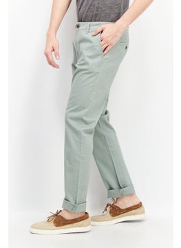 Tailor Vintage Men Slim Fit Plain Chino Pant, Sage Green  - Image 2