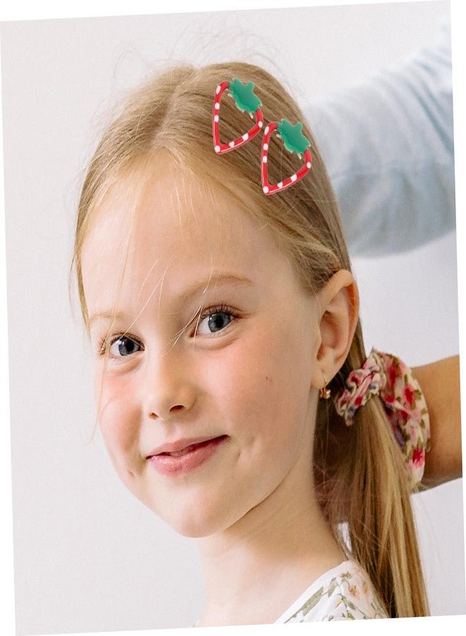 SHOWERORO 14pcs Fruit Shaped Hair Clips for Kids Girls Adorable Hair Bobby Barrettes Banana Pineapple Strawberry Strawberry Each - Image 4