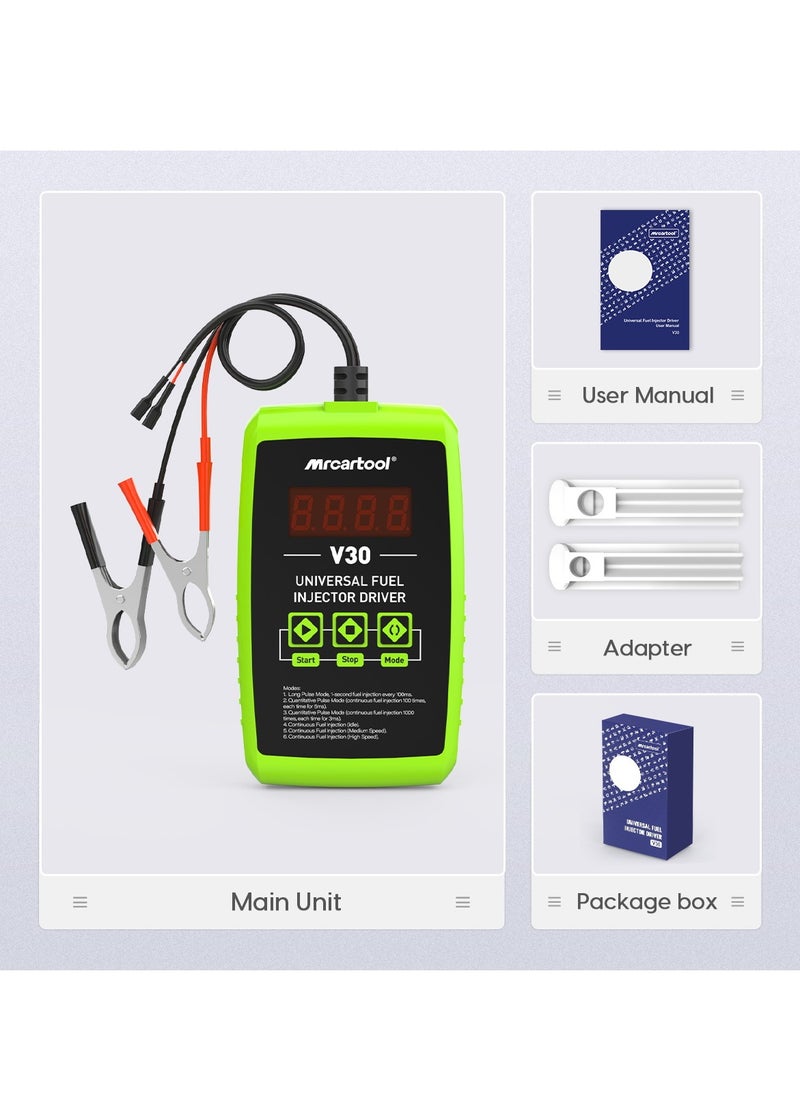MRCARTOOL - MRCARTOOL V30 Car Fuel Injector Tester Cleaner 6 Pulse Modes DIY Cleaning Tool Kit 12V Fuel Injector Flush Cleaner Adapter - Image 1