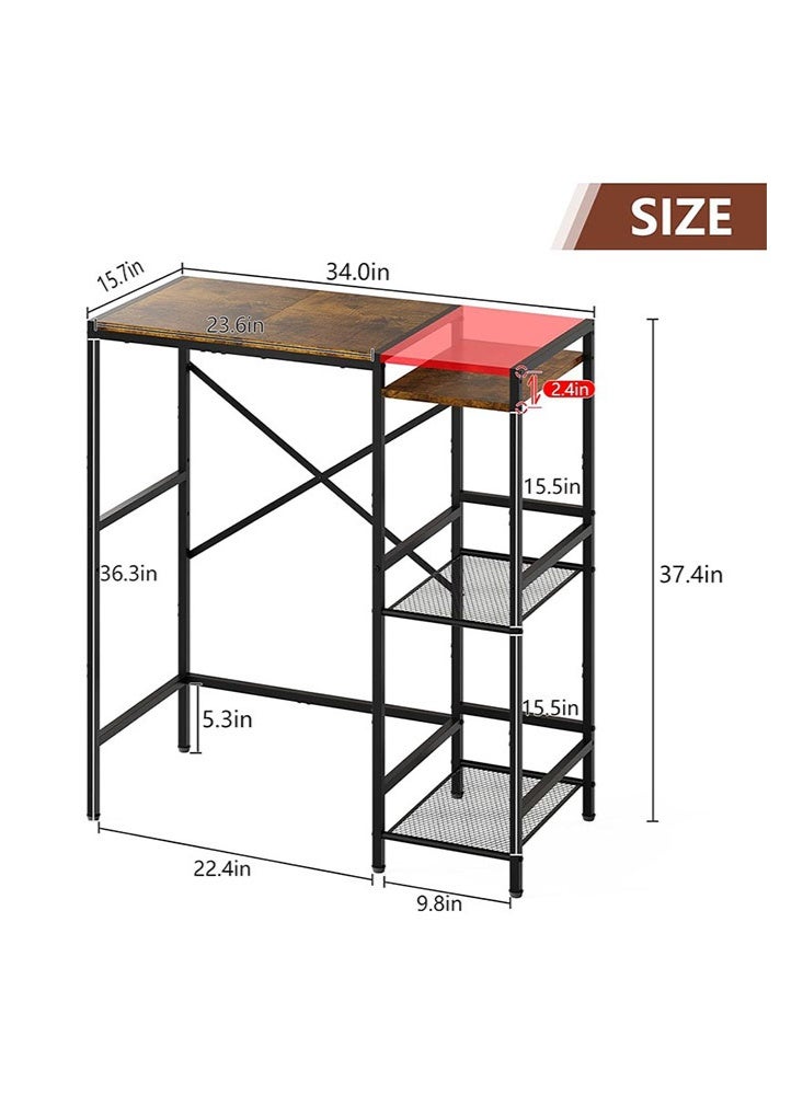 سولاكان خزانة ثلاجة صغيرة، حامل ثلاجة صغيرة مع رفوف قابلة للتعديل، حامل ميكروويف، رف خباز، خزانة بار قهوة مع رف للثلاجة الصغيرة، رف تخزين متعدد الاستخدامات للمكتب المنزلي أو السكن الطلابي - Image 2