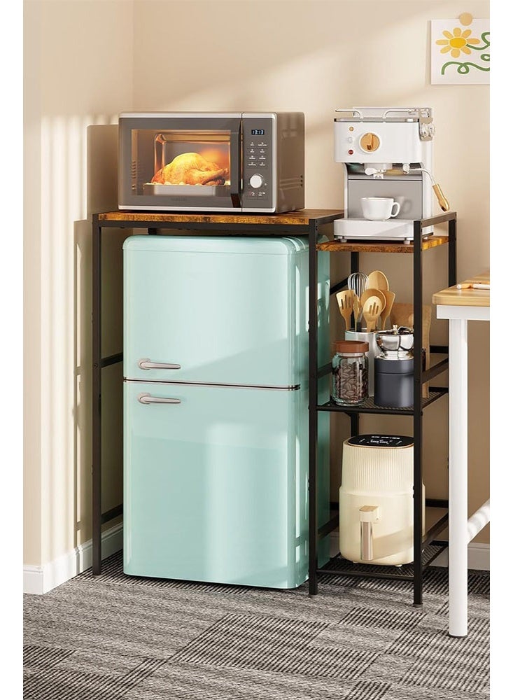 سولاكان خزانة ثلاجة صغيرة، حامل ثلاجة صغيرة مع رفوف قابلة للتعديل، حامل ميكروويف، رف خباز، خزانة بار قهوة مع رف للثلاجة الصغيرة، رف تخزين متعدد الاستخدامات للمكتب المنزلي أو السكن الطلابي - Image 5