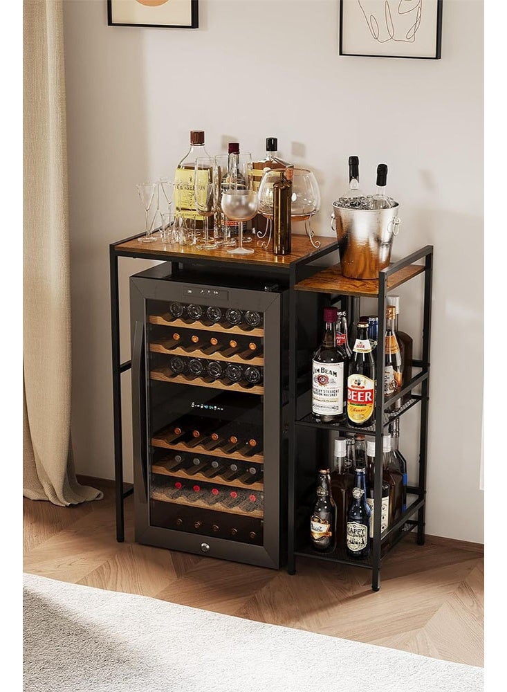 سولاكان خزانة ثلاجة صغيرة، حامل ثلاجة صغيرة مع رفوف قابلة للتعديل، حامل ميكروويف، رف خباز، خزانة بار قهوة مع رف للثلاجة الصغيرة، رف تخزين متعدد الاستخدامات للمكتب المنزلي أو السكن الطلابي - Image 3