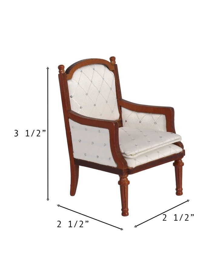 Inusitus Wooden Dollhouse Armchairs Set Of 2 Dinning Lounge Chairs For Doll Houses Miniature Furniture Medium Brown Upholstered For 3 Inch To 6 Inch Dolls - Image 5