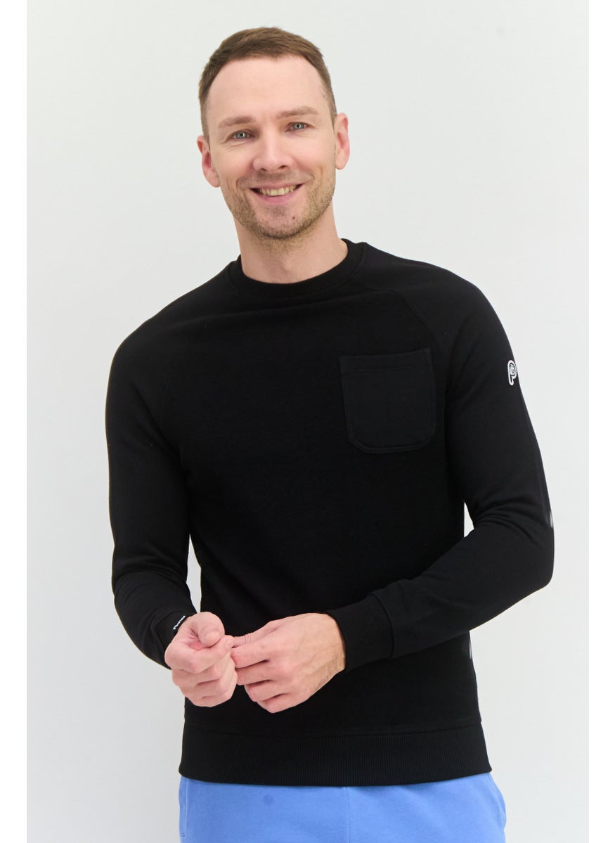 Penfield Men Crew Neck Brand Logo Long Sleeves Sweatshirt, Black  - Image 1