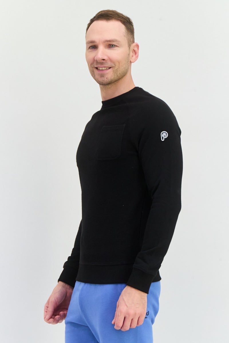 Penfield سويت شيرت رجالي بأكمام طويلة وياقة دائرية بشعار العلامة التجارية، أسود - Image 4