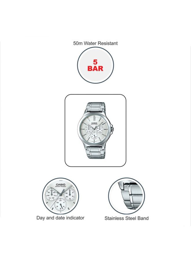 CASIO Men Dress Analog Watch MTP-V300D-7AUDF - 42 mm - Silver - Image 5