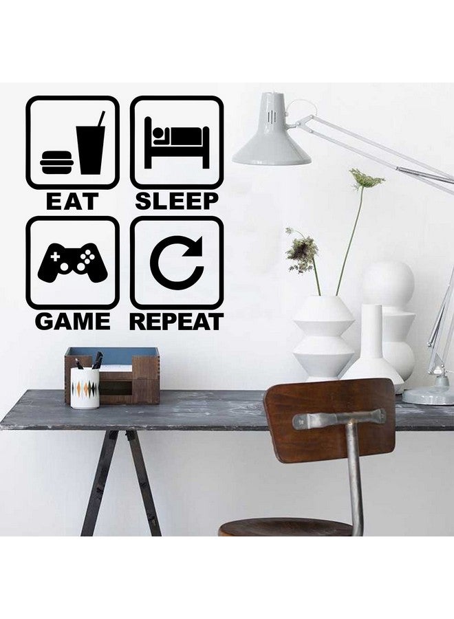 thovorrnl Gamer Wall Decals, Eat Sleep Game Repeat Gamer Stickers, Removable Vinyl Cute Controller Art Design Gamers World Wall Decor for Teen Kids Boys Playroom Bedroom Home Decoration Wallpaper - Image 3