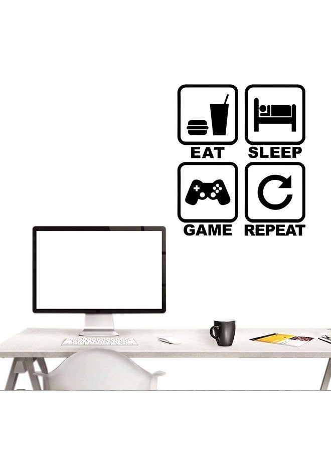 thovorrnl Gamer Wall Decals, Eat Sleep Game Repeat Gamer Stickers, Removable Vinyl Cute Controller Art Design Gamers World Wall Decor for Teen Kids Boys Playroom Bedroom Home Decoration Wallpaper - Image 2
