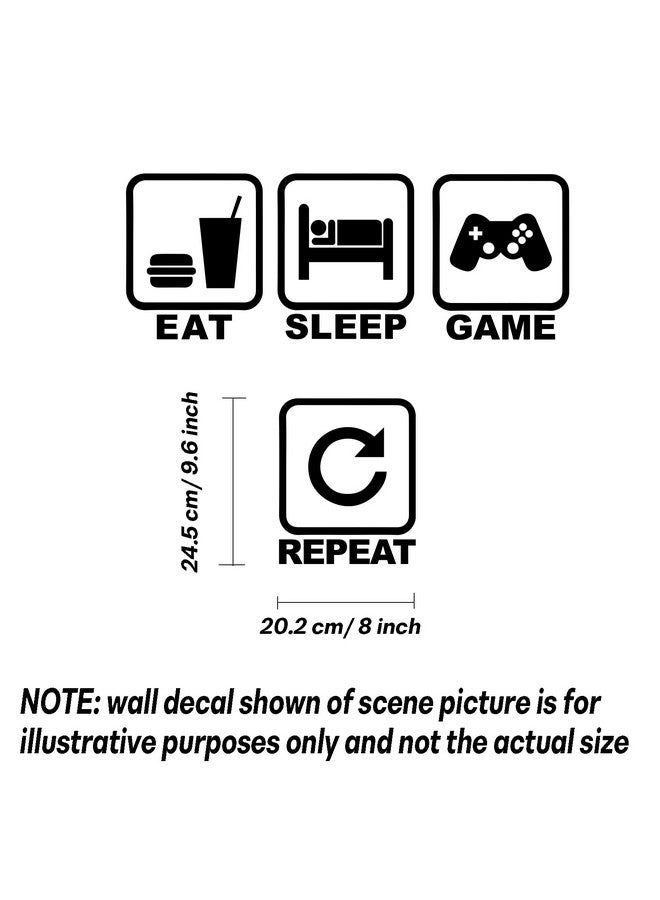 thovorrnl Gamer Wall Decals, Eat Sleep Game Repeat Gamer Stickers, Removable Vinyl Cute Controller Art Design Gamers World Wall Decor for Teen Kids Boys Playroom Bedroom Home Decoration Wallpaper - Image 4