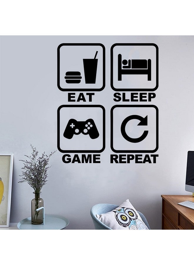 thovorrnl Gamer Wall Decals, Eat Sleep Game Repeat Gamer Stickers, Removable Vinyl Cute Controller Art Design Gamers World Wall Decor for Teen Kids Boys Playroom Bedroom Home Decoration Wallpaper - Image 1