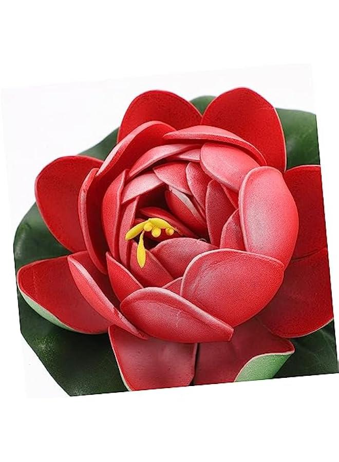 Generic 5pcs Simulation Lotus Leaf Lotus Home Decor Plants Fish Tank Decorations Aquarium Water Flower Pond Decorations Outdoor Floating Pond Flowers Artificial Lotus Flowers Fake Lily  - Image 4