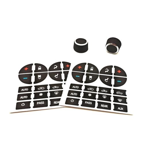 AtticZone AC Dash Button Repair Kit Stickers, Rear Radio Volume Control Knob Compatible with GM GMC Yukon Acadia Sierra, Chevrolet Silverado Tahoe Suburban 2007 2008 2009-2014 - Image 1