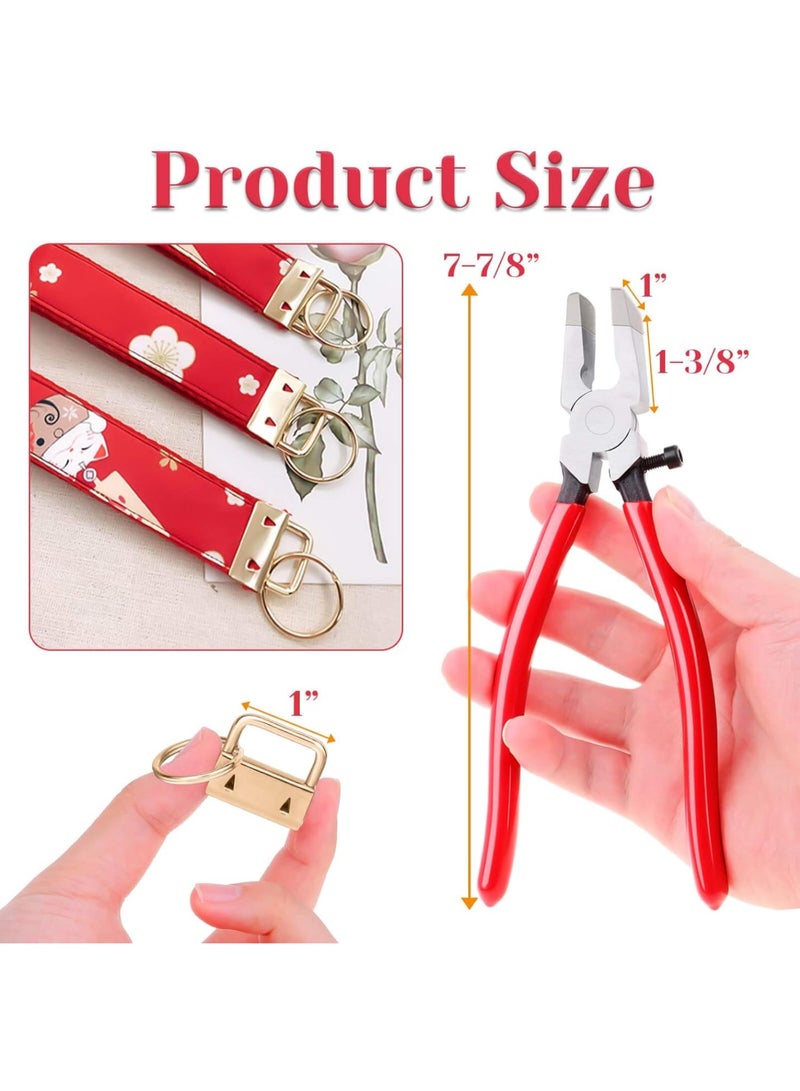 GGOOT KFW-07Key Fob Hardware, 50PCS 1 Inch Lanyard Keychain Hardware with Key Fob Pliers Tool for Keychain and Wristlet Clamp Hardware Supplies,Multicolor  - Image 4