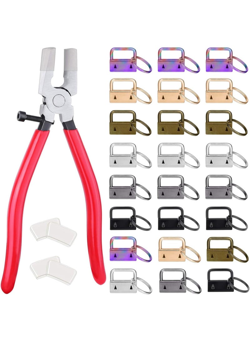 GGOOT KFW-07Key Fob Hardware, 50PCS 1 Inch Lanyard Keychain Hardware with Key Fob Pliers Tool for Keychain and Wristlet Clamp Hardware Supplies,Multicolor  - Image 1