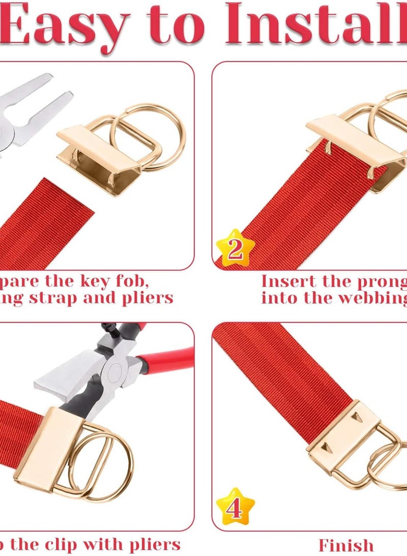 GGOOT KFW-07Key Fob Hardware, 50PCS 1 Inch Lanyard Keychain Hardware with Key Fob Pliers Tool for Keychain and Wristlet Clamp Hardware Supplies,Multicolor  - Image 5