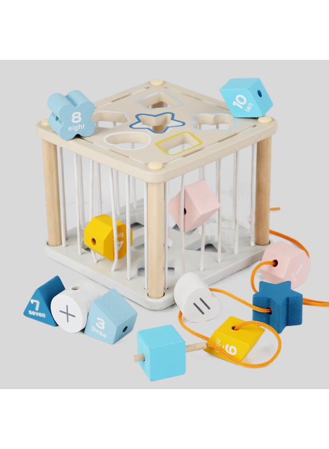 Wooden Baby Early Education Toys Shape Cognitive Rubik's Cube Multi-functional Puzzle Intelligence Box Shape Plug-Le Toys-Color:Shape Matching Cesele  - Image 5