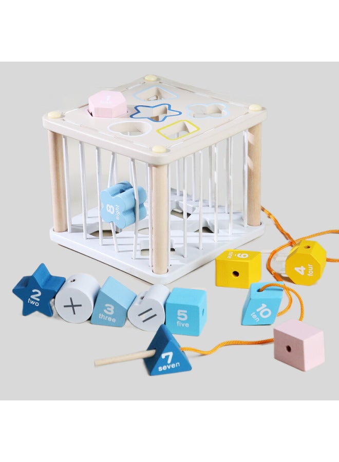 Wooden Baby Early Education Toys Shape Cognitive Rubik's Cube Multi-functional Puzzle Intelligence Box Shape Plug-Le Toys-Color:Shape Matching Cesele  - Image 1