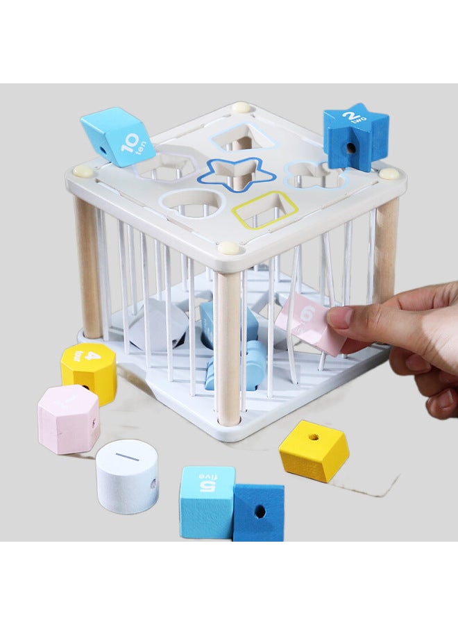 Wooden Baby Early Education Toys Shape Cognitive Rubik's Cube Multi-functional Puzzle Intelligence Box Shape Plug-Le Toys-Color:Shape Matching Cesele  - Image 4