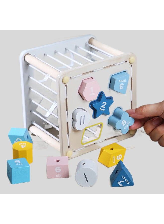 Wooden Baby Early Education Toys Shape Cognitive Rubik's Cube Multi-functional Puzzle Intelligence Box Shape Plug-Le Toys-Color:Shape Matching Cesele  - Image 3