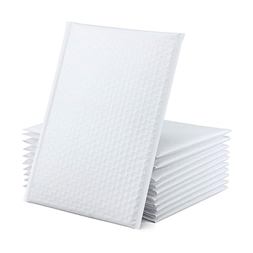 DowDew Water Resistant Bubble Envelope Mailers [10 Pack] 4 inch x 7 inch #000 White Poly Padded Shipping Envelopes Self Sealing Cushioned Packaging Bags - Image 4