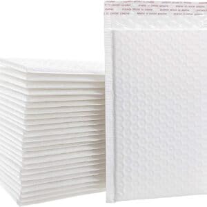 DowDew Water Resistant Bubble Envelope Mailers [10 Pack] 4 inch x 7 inch #000 White Poly Padded Shipping Envelopes Self Sealing Cushioned Packaging Bags - Image 2